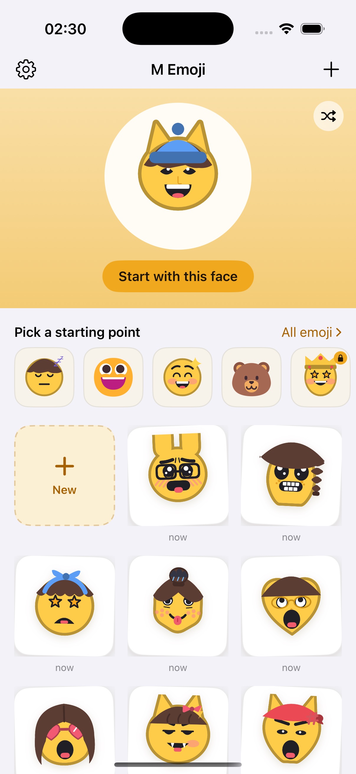 M Emoji home screen